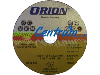 Orion Vágókorong INOX 125 x 1,0 x 22,2