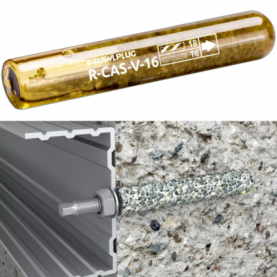 RAWLPLUG Kétkomponensű ragasztógyanta üvegfiolában 8 mm